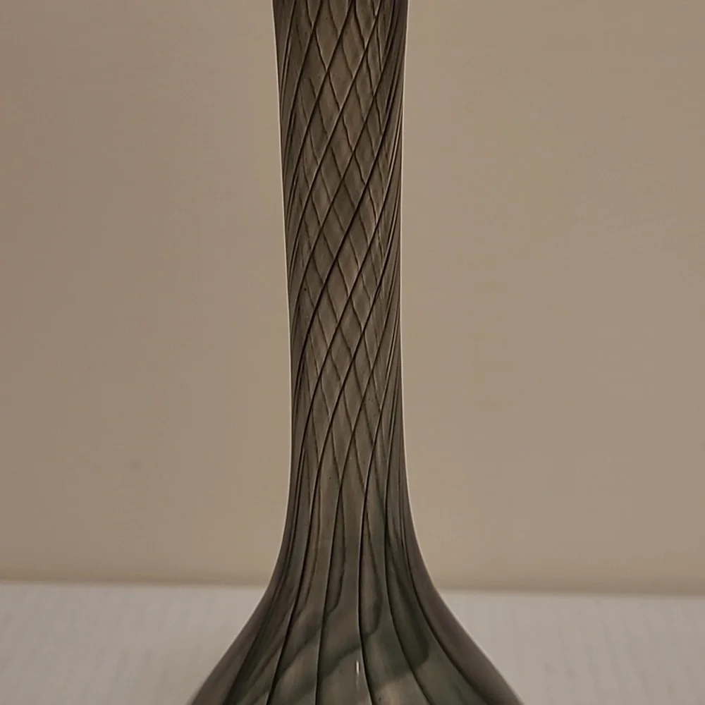 Vintage Handblown Spiral Pattern Glass Vase